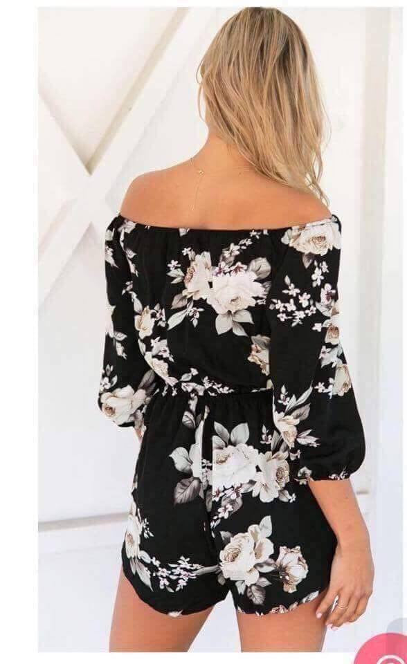 Floral Off Shoulder Jumpshort