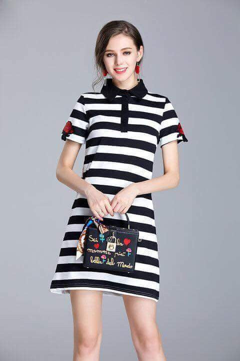 Patched Polo Dress